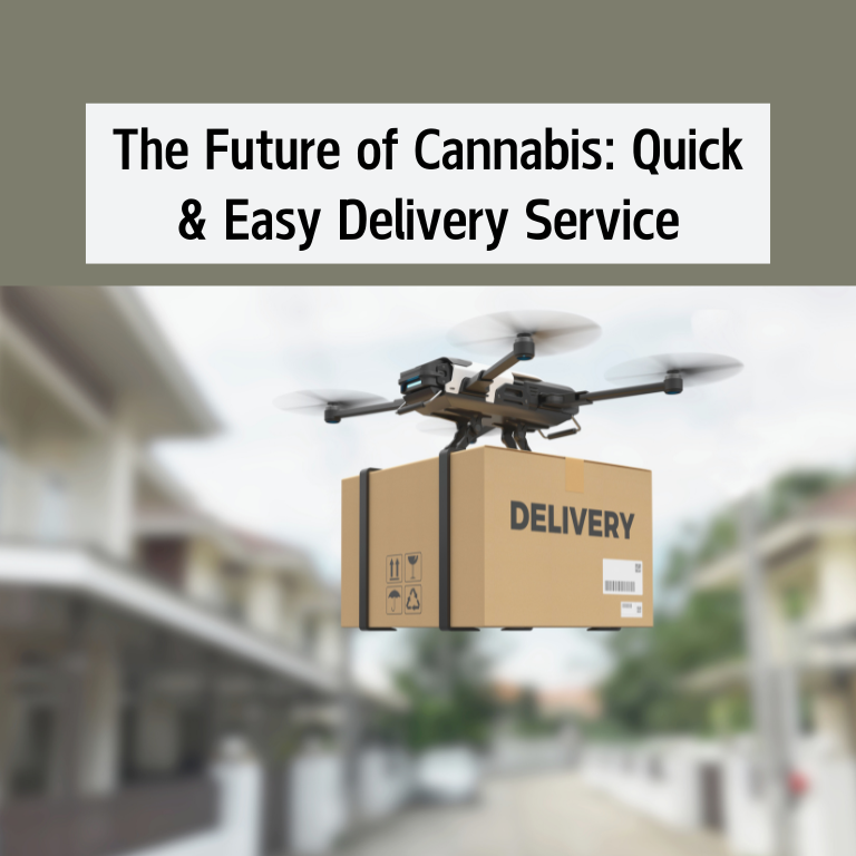 The Future of Cannabis: Quick and Easy Delivery Service box with drone camera